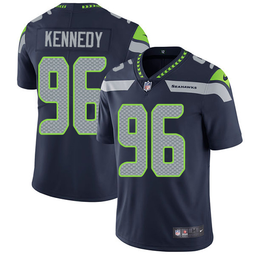 Nike Seahawks #96 Cortez Kennedy Steel Blue Team Color Men's Stitched NFL Vapor Untouchable Limited Jersey - Click Image to Close
